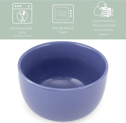 Elanze Designs Bistro Glossy Ceramic 4 inch Cute and Small Dessert Bowls Set of 4 - Perfect for Everyday uses from Snacks, Ice Cream, Candy and Treats, Violet Purple