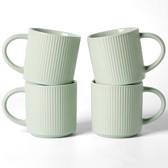 famiware Coffee Mug Set for 4, Star 12 oz Catering Mugs Cup Set by Famiware
