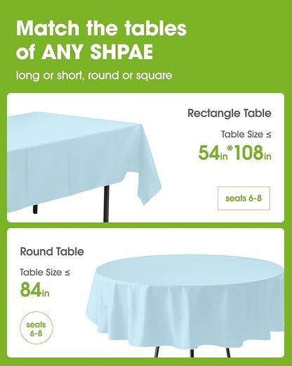 Pureegg Plastic Table Cloth Disposable 12 Pack, 54 x 108 Inch Table Cloths - Image 2