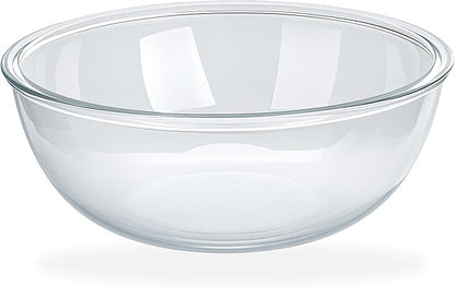 6.3 Qt Large Glass Mixing Bowl,12.3" Clear Glass Salad Cooking Bowls For making sourdough Prepping, Mixing, Marinating & Brining Kimchi