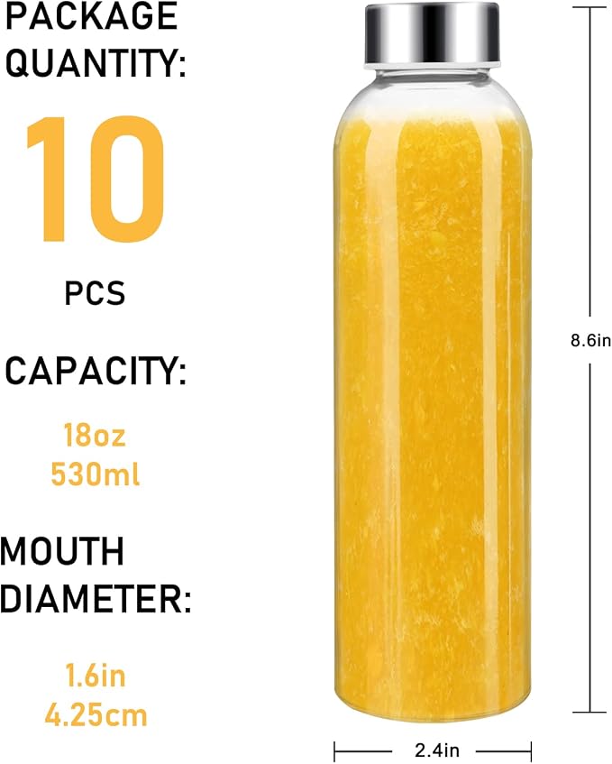 Sursip 18 oz Glass Water Bottles - Image 6