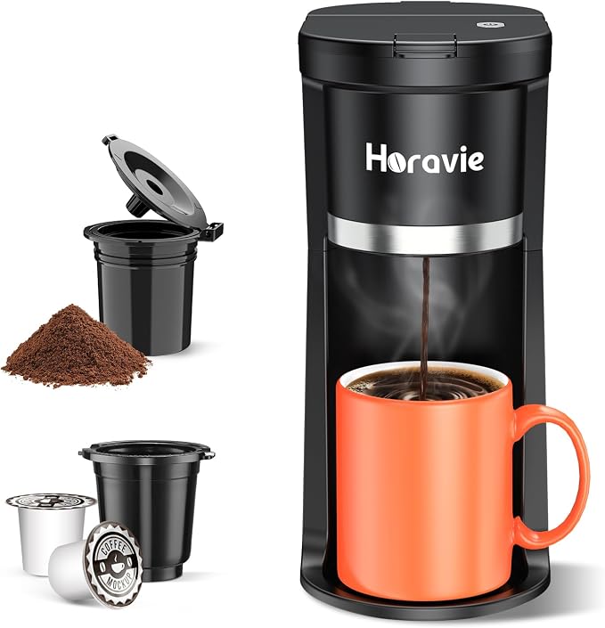 Small Single Serve Coffee Maker, One Cup Coffee Machine by Horavie