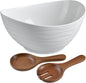 KITEISCAT Extra Large Elegant Ceramic Oval Salad Bowl Set by KITEISCAT