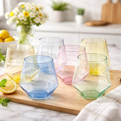 Oojami 40 Pack Diamond Disposable Plastic Wine Glasses 12oz - Image 2