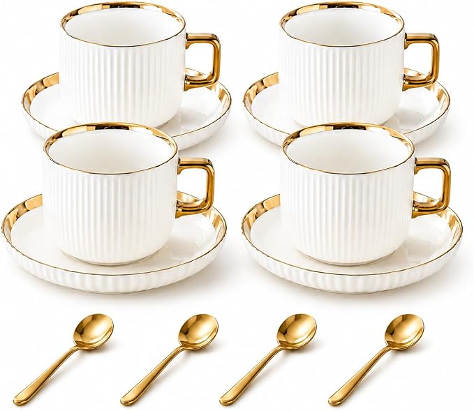 Ceramic Coffee Cup and Saucer Set by Unknown