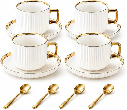 Ceramic Coffee Cup and Saucer Set by Unknown
