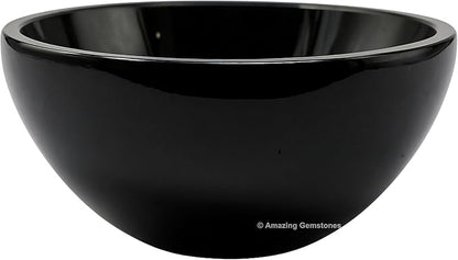 Black Tourmaline Crystal Bowl - 2 Inch Decorative Bowls for Room and Home Decor - Gemstone Healing Crystals for Elegant Display, Positive Energy Balance and Gift