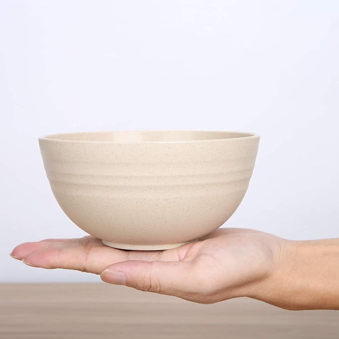 Unbreakable Cereal Bowls - 24 oz Reusable Wheat Straw Bowl Sets - Image 7