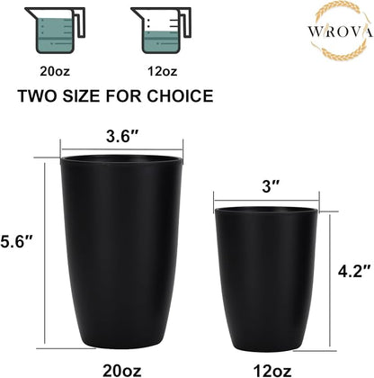 Wrova Wheat Straw Cups Set of 8 Good Alternative to Plastic Cups 20 oz - Image 3