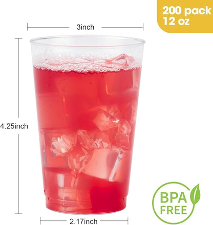 Goodluck 200PCS 12oz Clear Plastic Cups - Image 4