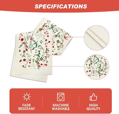 Artoid Mode Floral Leaves Christmas Table Runner, Wild Flowers and Grasses - Image 5