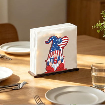 Patriotic Gnome Napkin Holder for Table, 4th of July Decor for Home Kitchen - Image 2