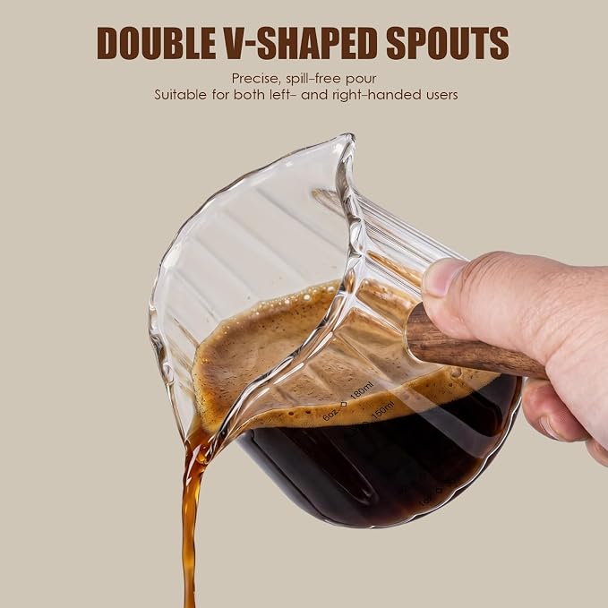 Adorever Espresso Cups 6 OZ, Double Spout Espresso Shot Glass - Image 4