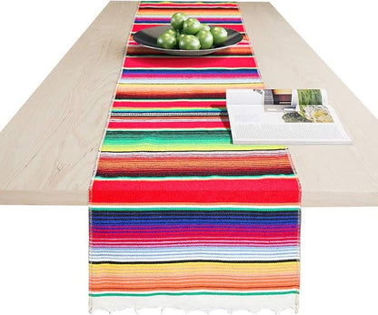 Fowecelt Mexican Serape Table Runner 14 x 84 Inch - Image 3