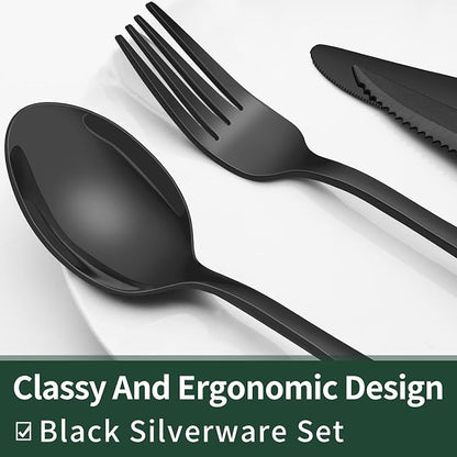 EWFEN 24-Piece Black Silverware Set - Image 3