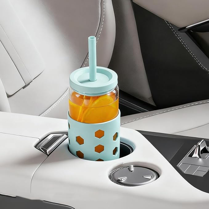 Mrsdry 16 oz Glass Cups with Lids and Straws - Image 4