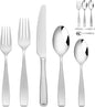 45-Piece 18/10 Stainless Steel Flatware Set for 8, Heavy Duty Silverware Set, Flatware Set with Serving Utensil, High End Flatware, Mirror and Matte Satin Silverware, Dishwasher Safe, Ideal for Gift