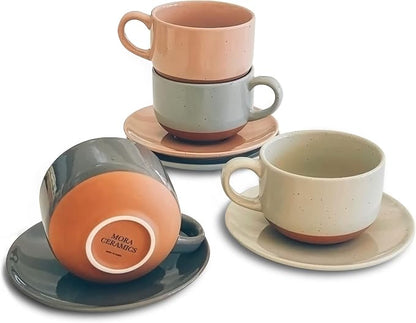 Mora Ceramics 8oz Cappuccino Mug Set of 4 by MORA