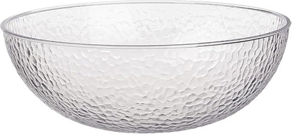 Lillian Collection Stunning Clear Plastic Round Hammered Bowl by Lillian