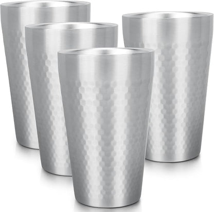 Beasea Stainless Steel Cups 15 oz, 4 Pack Large Stackable Stainless Steel by Beasea