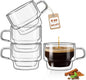 glastal 4 oz Stackable Glass Cups Espresso Cups Double Walled Espresso Glasses by glastal