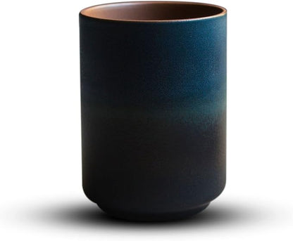 Japanese Ceramic Tea cups black and green style, handleless ceramic mug by Unknown