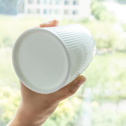 Novelty Curved and Embossed Stripes Body Design Bone China Cups Without Handle - Image 7