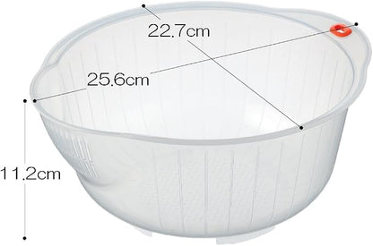 Inomata.0800 Japanese Vegetable Fruit Rice Acrylic Wash Bowl - Image 3