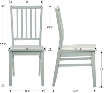 Green Wooden Dining Chairs Set of 8, Farmhouse Dining Room & Kitchen Chair with High Back, Spindle Windsor Armless Side Chair for Living Room Dining Room Kitchen Restaurant Balcony