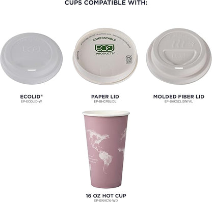 ECO PRODUCTS Compostable Disposable World Art 16oz Large Coffee Cups, Renewable - Image 6