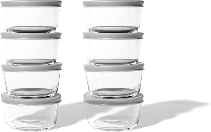 16-Piece Glass Food Storage Containers Set | 1-Cup, Leakproof | Microwave - Image 4
