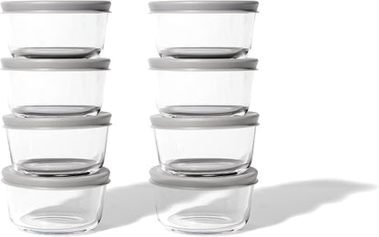 16-Piece Glass Food Storage Containers Set | 1-Cup, Leakproof | Microwave - Image 4