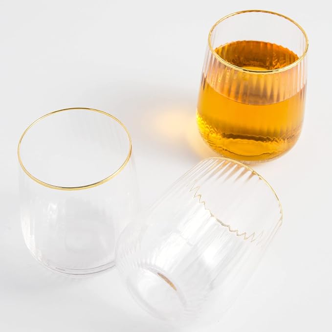 Lysenn Stemless Wine Glasses Set of 4 - Image 4