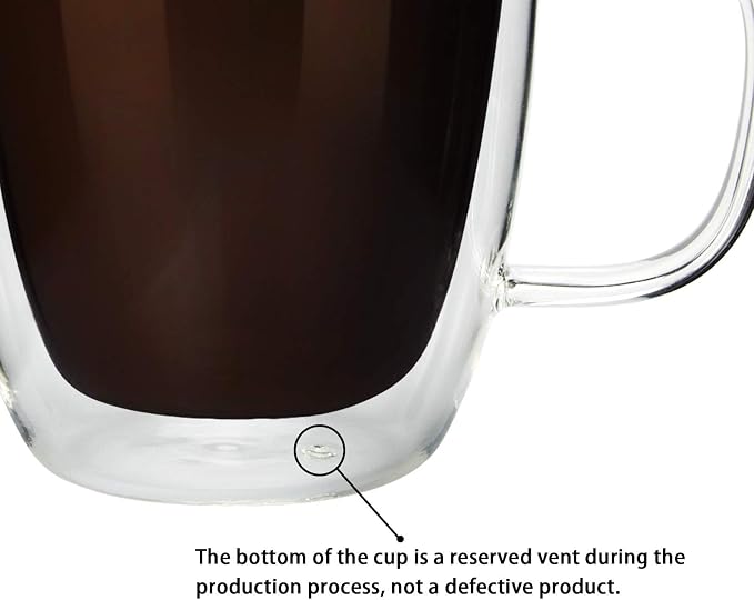 Glass Coffee Mug, Double Wall Insulated Glass Cup 12 Oz Heat-resistant Clear - Image 5