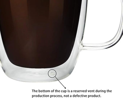 Glass Coffee Mug, Double Wall Insulated Glass Cup 12 Oz Heat-resistant Clear - Image 5