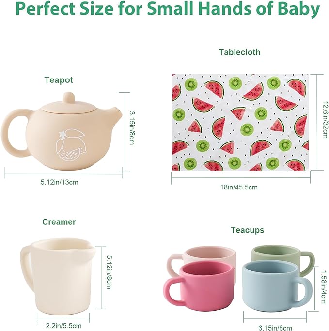 Silicone Tea Set for Toddlers Aged 0+ Months | Real or Play Tea Party Set for - Image 7
