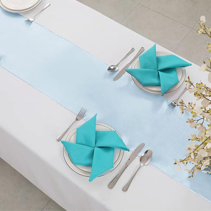 Horbaunal 12 Pack Light Blue Satin Table Runner 12 x 108 Inch | Smooth Table - Image 4