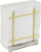 MyGift Shabby Whitewashed Wood Base Napkin Holders, Brass-Tone Metal Dispenser by MyGiftHome