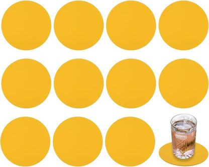 uxcell Round Faux Leather Coasters 4 Inch, Drink Coasters Suit by uxcell