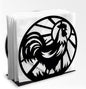 Chicken Decorative Black Metal Napkin Holder for Table, 4.9" x 4.6" x 2" Rooster Farm Animal Standing Napkin Holder for Home Kitchen Restaurant Picnic Party Coffee Bar Dining Room