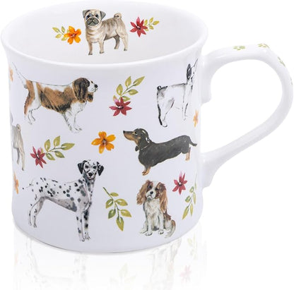 Cute Dog Coffee Mug, 12 oz Premium New Bone China Tankard Coffee Tea Mug by MFoffice