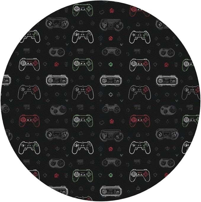 Retro Video Game for Leather Coasters Set of 4, Tabletop Protection Drink by Unknown