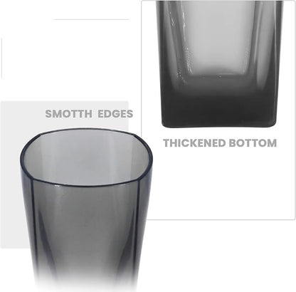 Top-spring 12 Oz Reusable Plastic Water Tumbler 6pcs Grey BPA Free | Thickened - Image 3