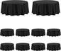 PureFit 10 Pack Round Black Table Cloths 70 Inch for Round Tables, Stain and Wrinkle Resistant Table Linens for Home Use, Wedding, Party, Banquet and Camping