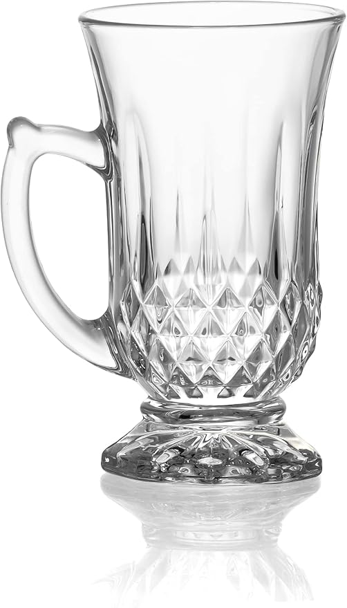 Red Co. 6-Pack Classic Clear Cut Glass 4.5 Oz Footed Turkish Tea Cups - Image 7