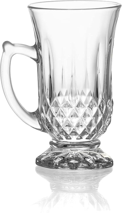 Red Co. 6-Pack Classic Clear Cut Glass 4.5 Oz Footed Turkish Tea Cups - Image 7