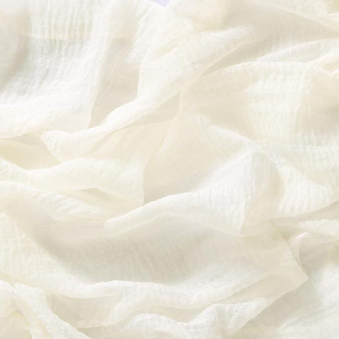 Cheesecloth Table Runner Summer Boho Wedding Shower Party Home Decor | Ivory - Image 6