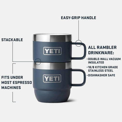 YETI Rambler 6 oz Stackable Mug, Stainless Steel, Vacuum Insulated - Image 2