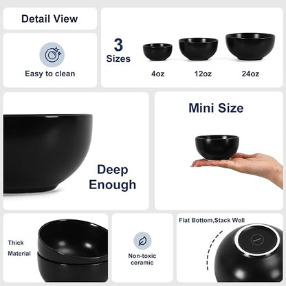 Selamica Ceramic Dipping Bowls 4 oz, Mini Dip Bowls Set of 6 - Image 5