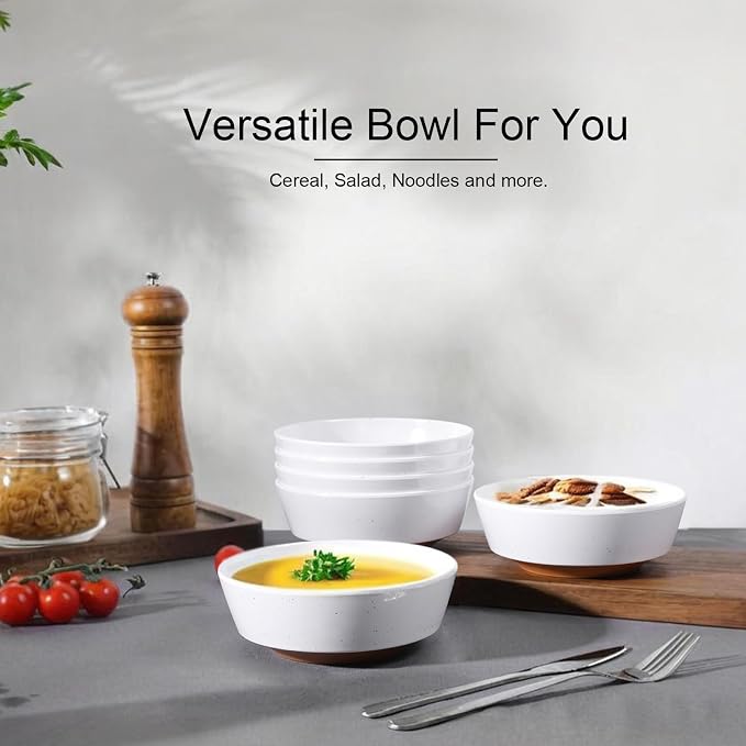 Webbylee 6-inch Melamine Bowls set of 6-20-ounce Dinnerware Cereal Bowls - Image 5